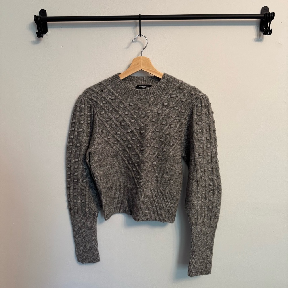 The Kooples Women’s wool and alpaca cropped grey sweater.
